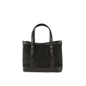 Suede leather hand bag with shoulder strap - FU37841