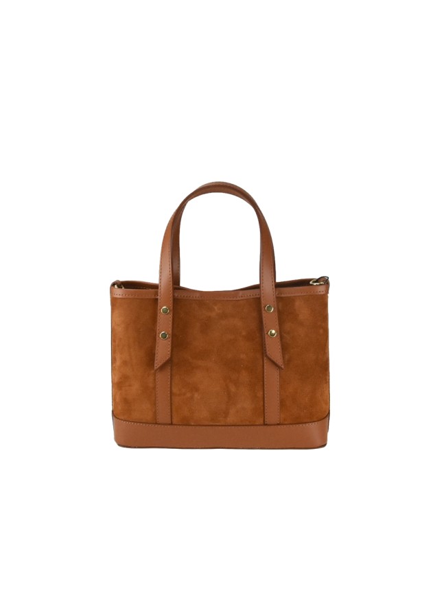 Suede leather hand bag with shoulder...