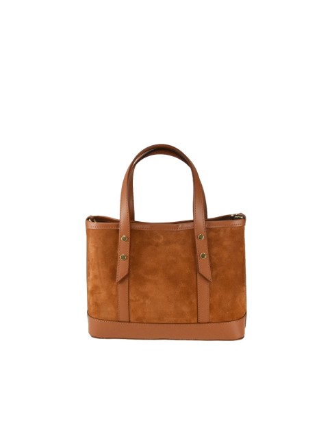 Suede leather hand bag with...