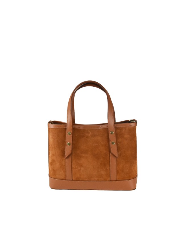 Suede leather hand bag with shoulder...