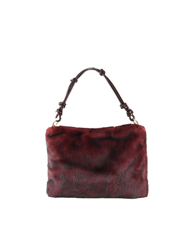 Woman synthetic fur shoulder bag -...