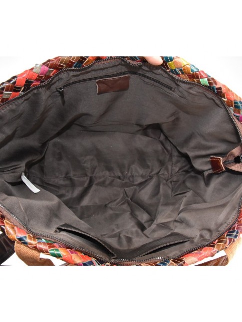 Woven leather bag with... 2
