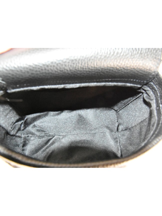 Hand fur leather bag with shoulder...