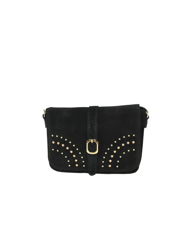 Suede leather shoulder bag with...