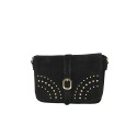 Suede leather shoulder bag with shoulder strap - AO29832
