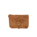 Suede leather shoulder bag with shoulder strap - AO29832
