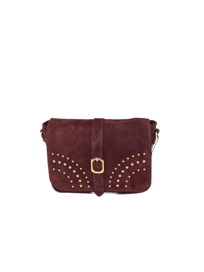 Suede leather shoulder bag with...