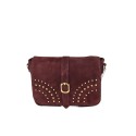 Suede leather shoulder bag with shoulder strap - AO29832