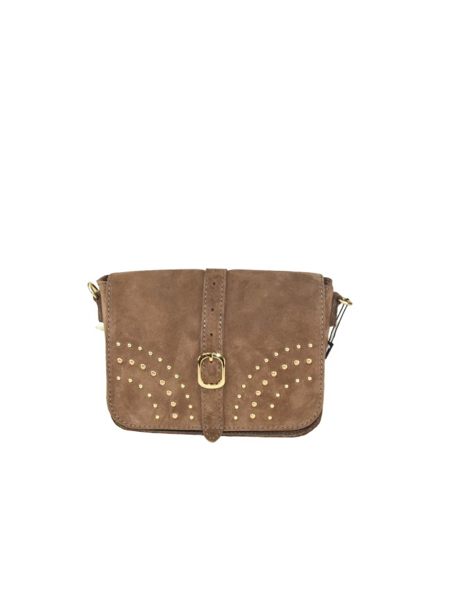 Suede leather shoulder bag with...