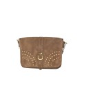 Suede leather shoulder bag with shoulder strap - AO29832