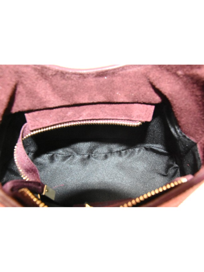 Woman sued leather bucket shoulder...