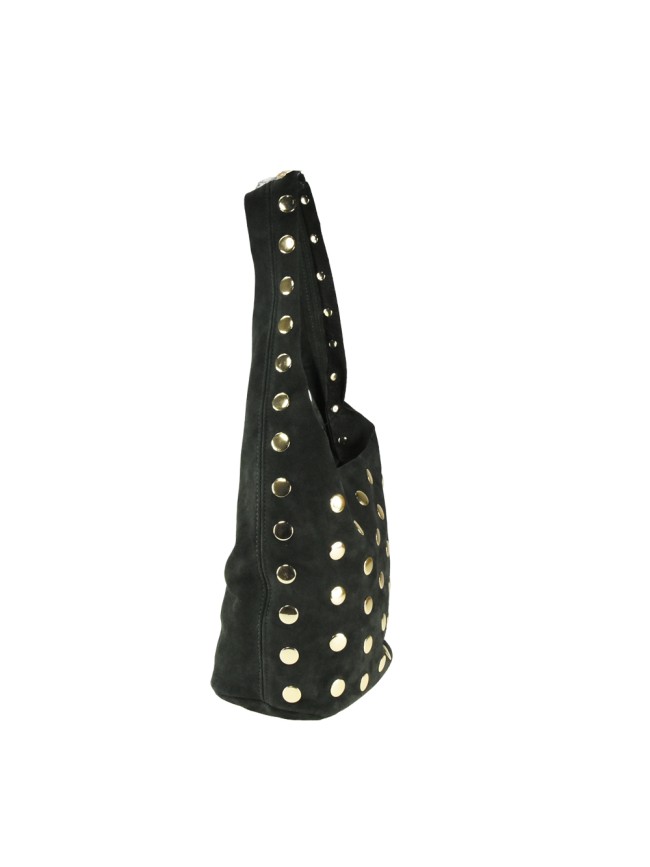 Suede shoulder bag with studs - CB27829
