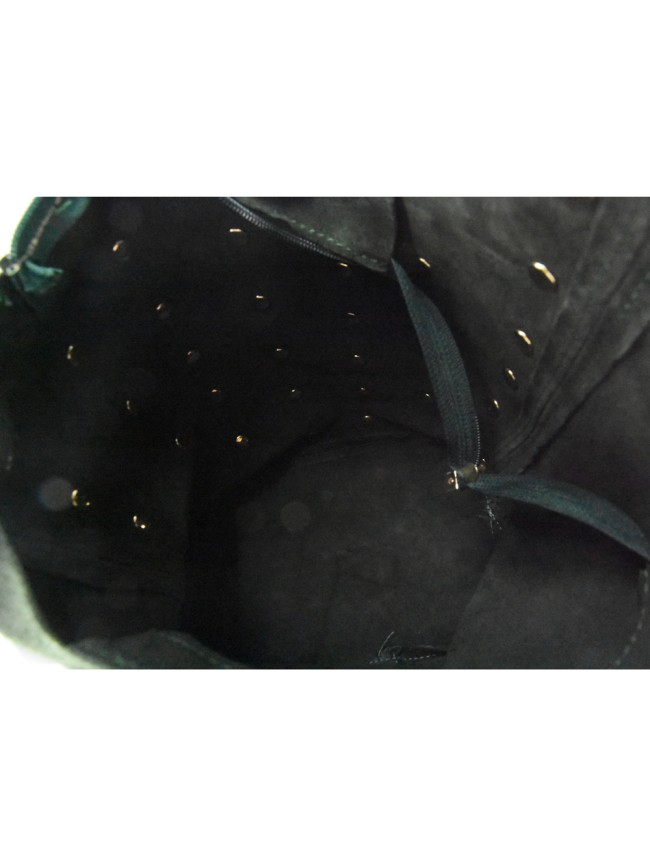 Borsa a spalla in pelle camoscio con...