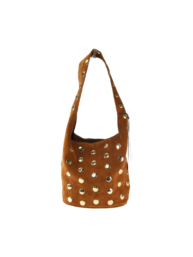 Borsa a spalla in pelle camoscio con...