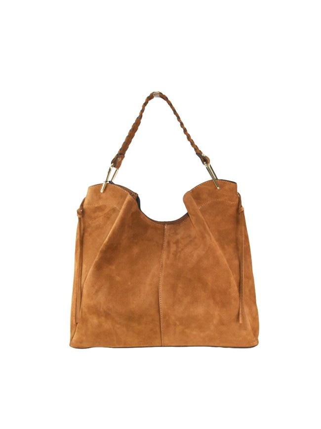 Borsa a spalla in pelle camoscio 100%...