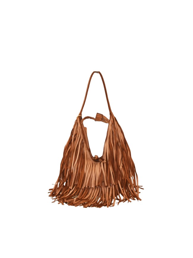Woman vintage leather with fringes...