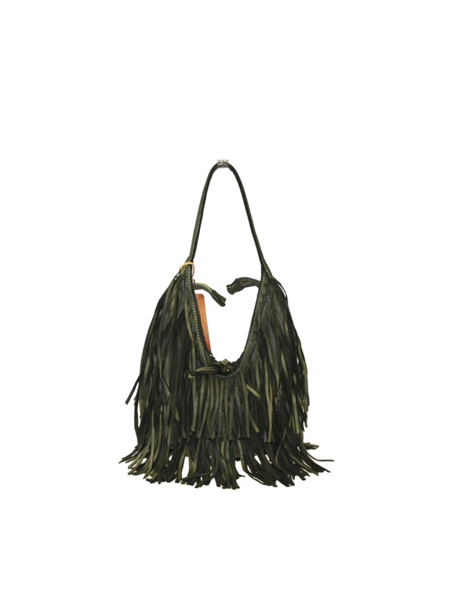 Woman vintage leather with fringes...
