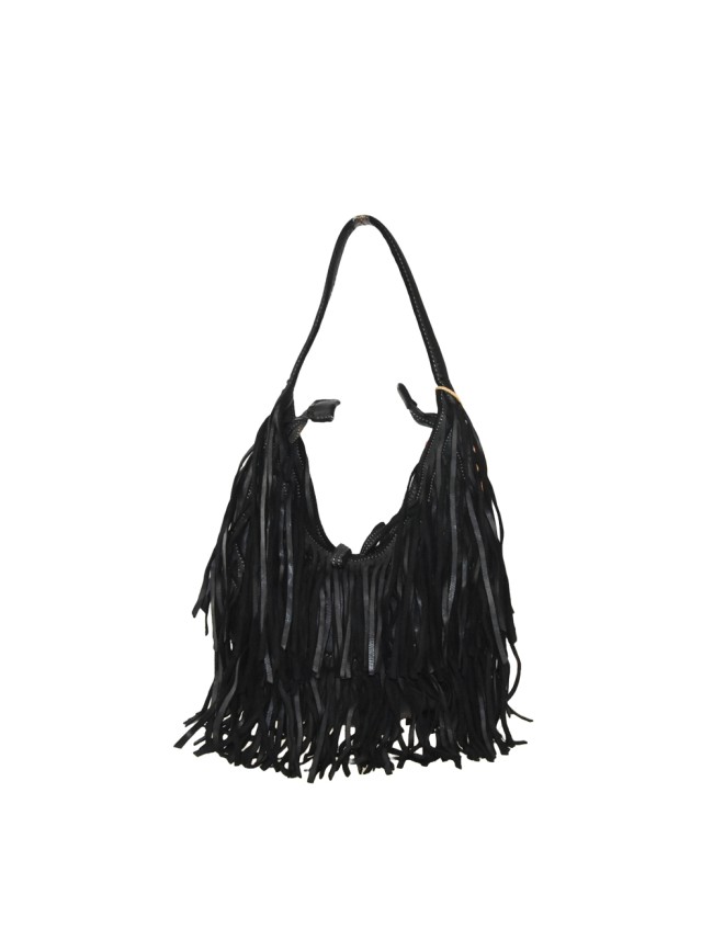 Woman vintage leather with fringes...