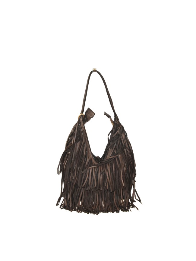 Woman vintage leather with fringes...