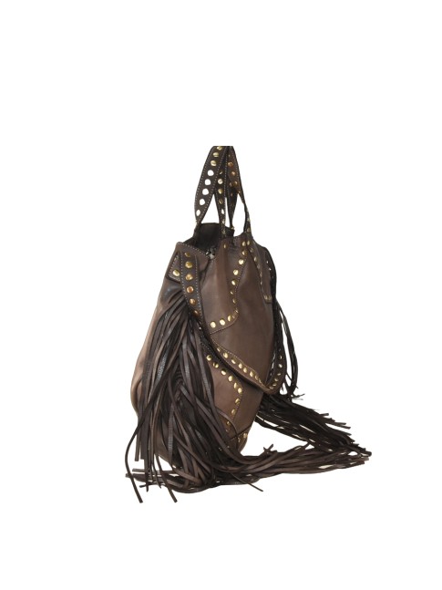 Woman vintage leather with... 2