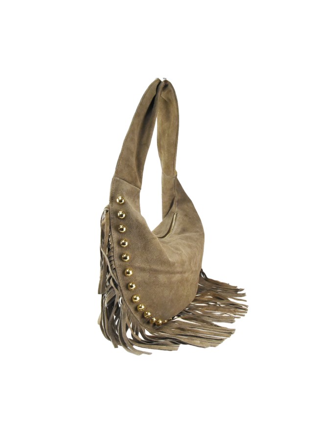 Woman leather shoulder bag with...