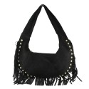 Borsa a spalla e tracolla donna in pelle con frange - TS36839