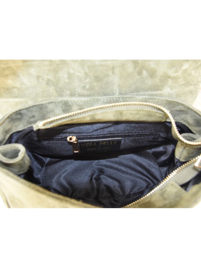 Borsa a spalla in pelle camoscio 100%...