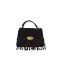 Borsa a mano in pelle camoscio frange con tracolla - PF32835