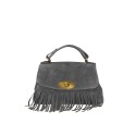 Borsa a mano in pelle camoscio frange con tracolla - PF32835