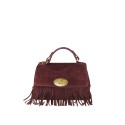 Suede leather hand bag with shoulder strap - PF32835