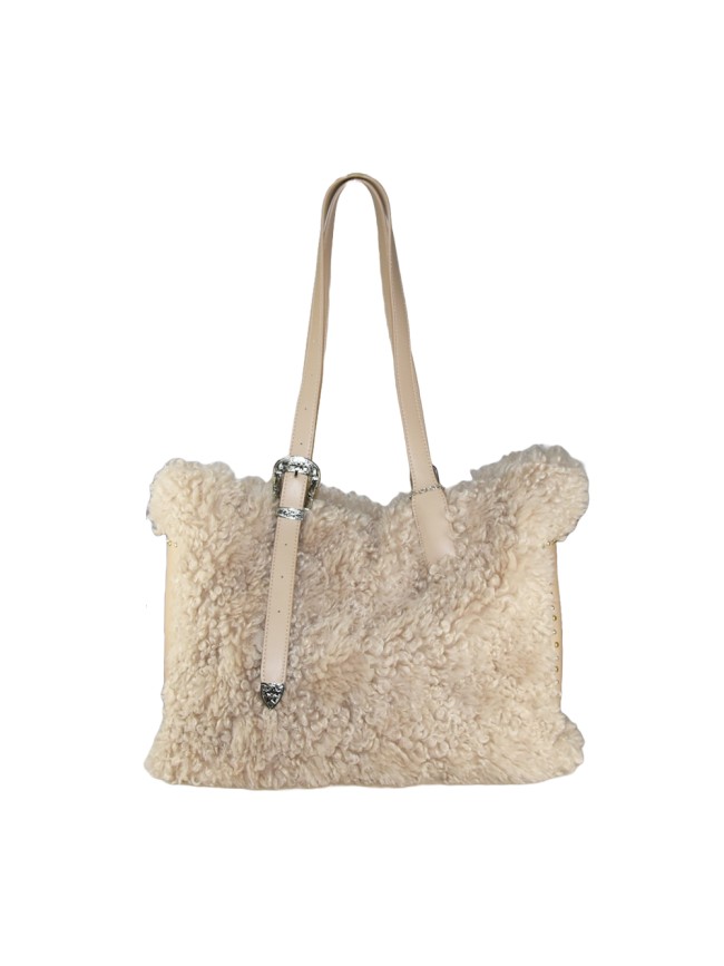 Woman teddy & synthetic leather...