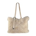 Woman teddy & synthetic leather shoulder bag - BO262