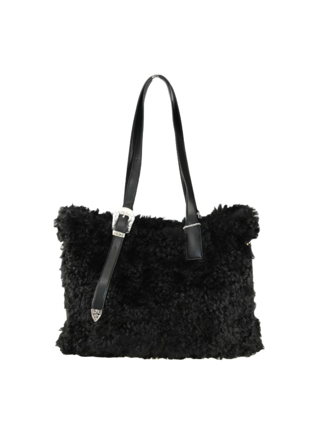 Woman teddy & synthetic leather...