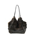 Borsa donna a spalla in ecopelliccia con tracolla - BO234
