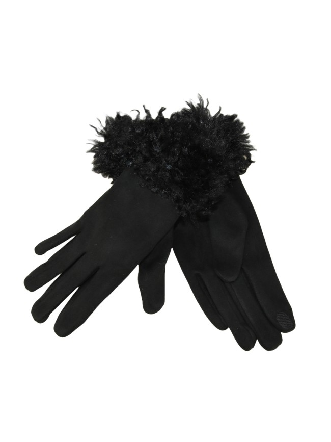 Glove soft fabric with synthetic fur...