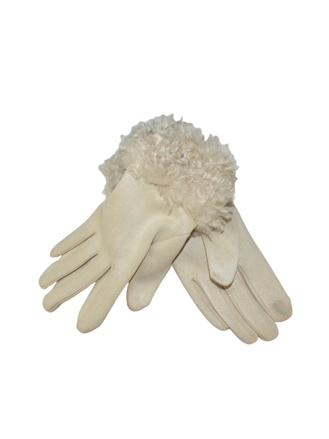 Glove soft fabric with synthetic fur...