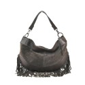 Woman leather shoulder bag with fringes - RH39843