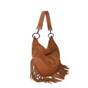 Borsa a spalla e tracolla donna in pelle con frange - RH39843