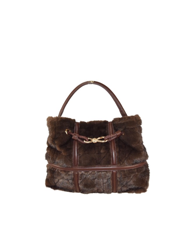 Woman synthetic fur shoulder bag - BO253