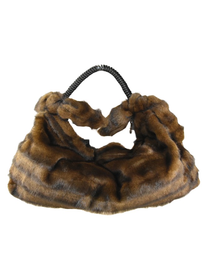 Woman synthetic fur shoulder bag - BO235