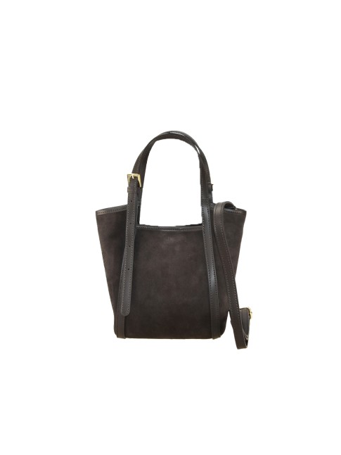 Suede leather hand bag with...