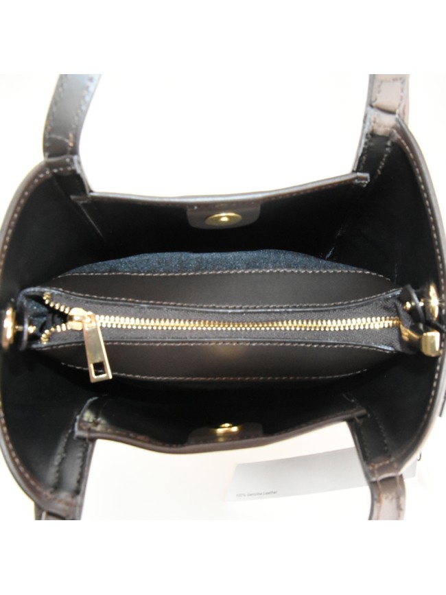 Borsa a mano in pelle con tracolla -...