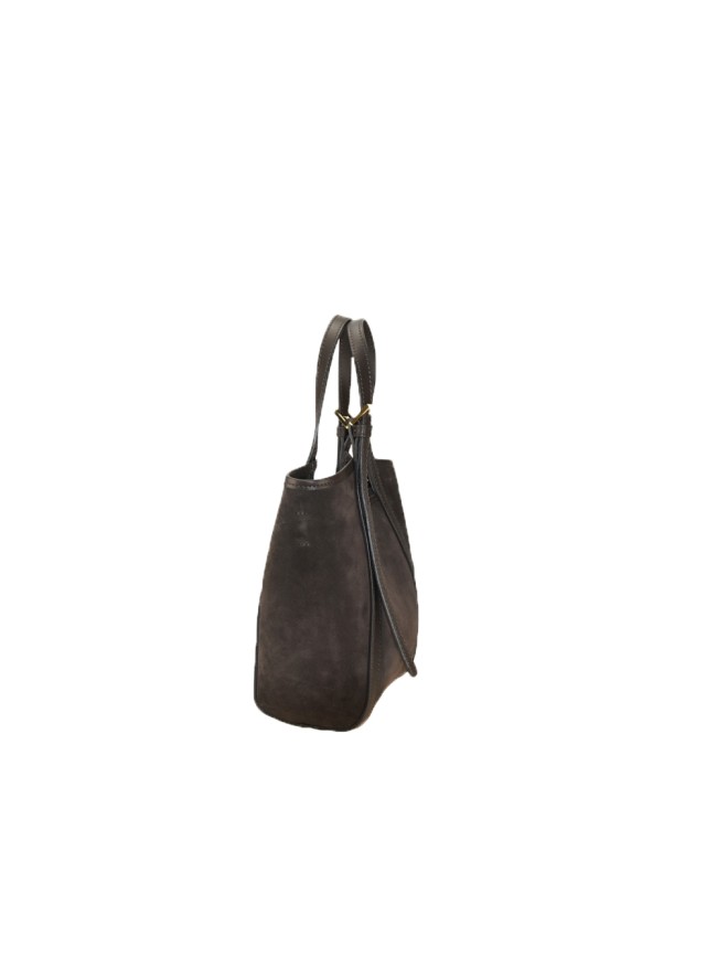 Suede leather hand bag with shoulder...