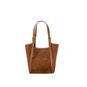 Suede leather hand bag with shoulder strap - JF32835