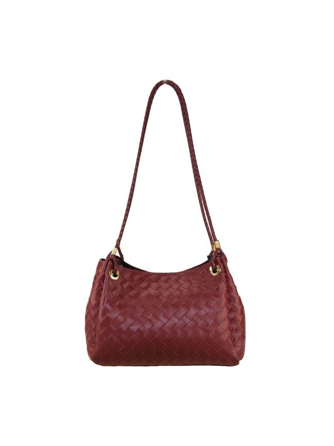 Woven leather shoulderbag with shoulder strap - BK49854