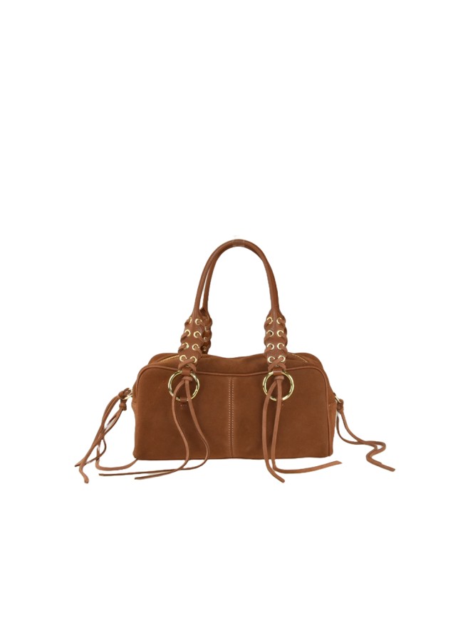 Woman suede leather shoulder bag 100% made italy - CL39843