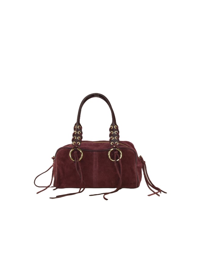 Woman suede leather shoulder bag 100% made italy - CL39843
