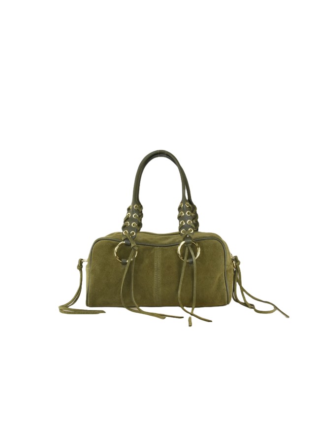 Woman suede leather shoulder bag 100% made italy - CL39843