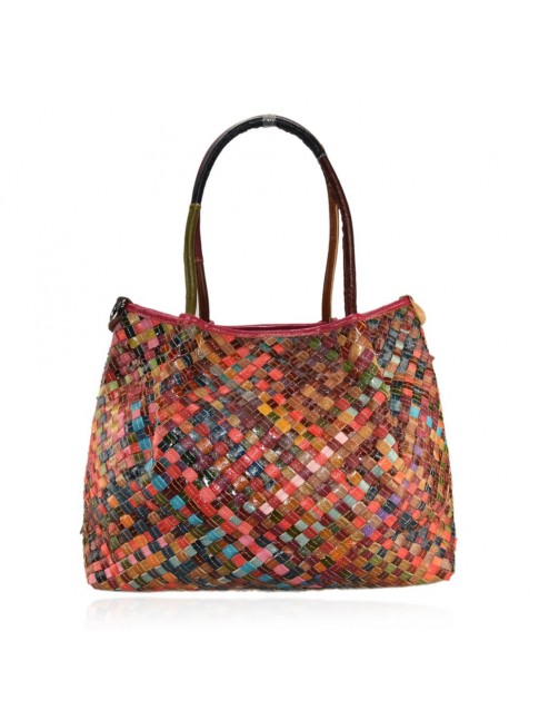 Borsa in pelle patchwork...