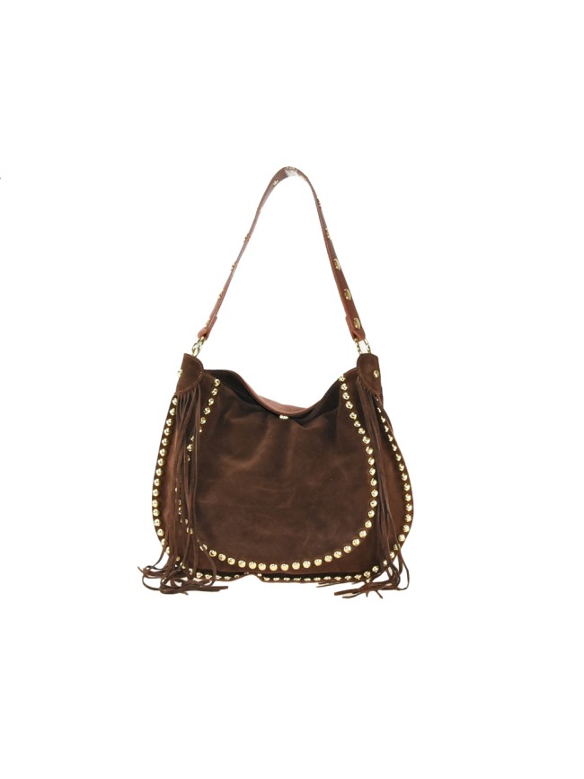 Suede shoulder bag with studs - LG49854